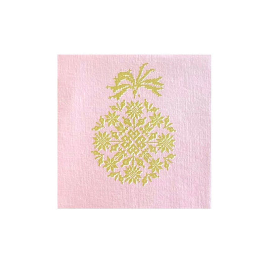 Serviette cocktail claire format 25x25 cm effet tissu