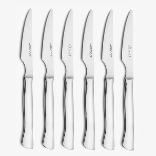 Coffret 6 couteaux à steak forgés acier inox lame lisse - Arcos