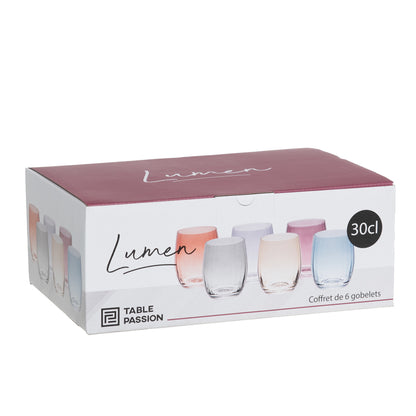 Coffret de 6 gobelets Lumen 30 cl - Table Passion