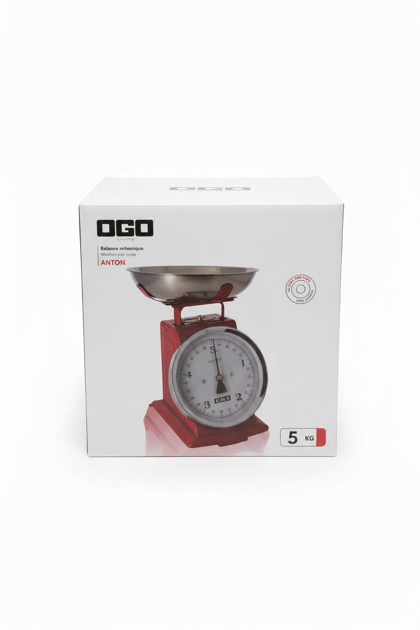 Balance de cuisine mécanique Ogoliving rouge au design rétro