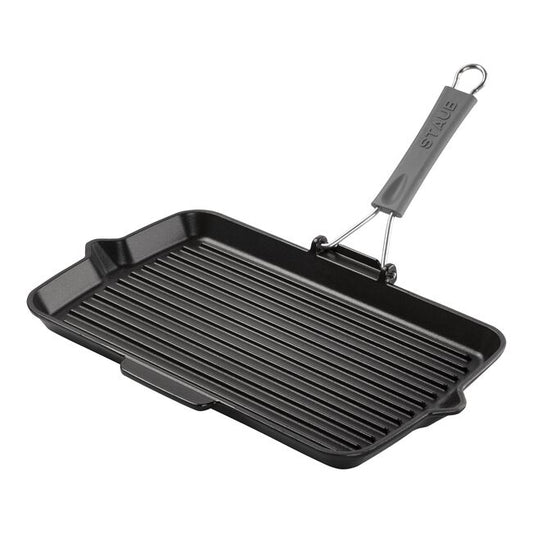 Gril avec bec verseur 34 cm, Fonte, Noir mat - Staub