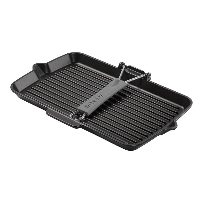 Gril avec bec verseur 34 cm, Fonte, Noir mat - Staub