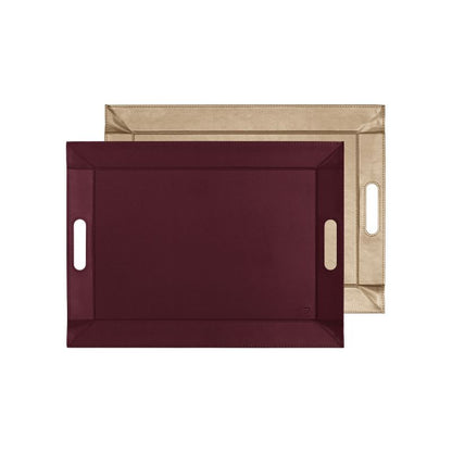 Plateau bicolore réversible en similicuir 55X41cm - Freeform