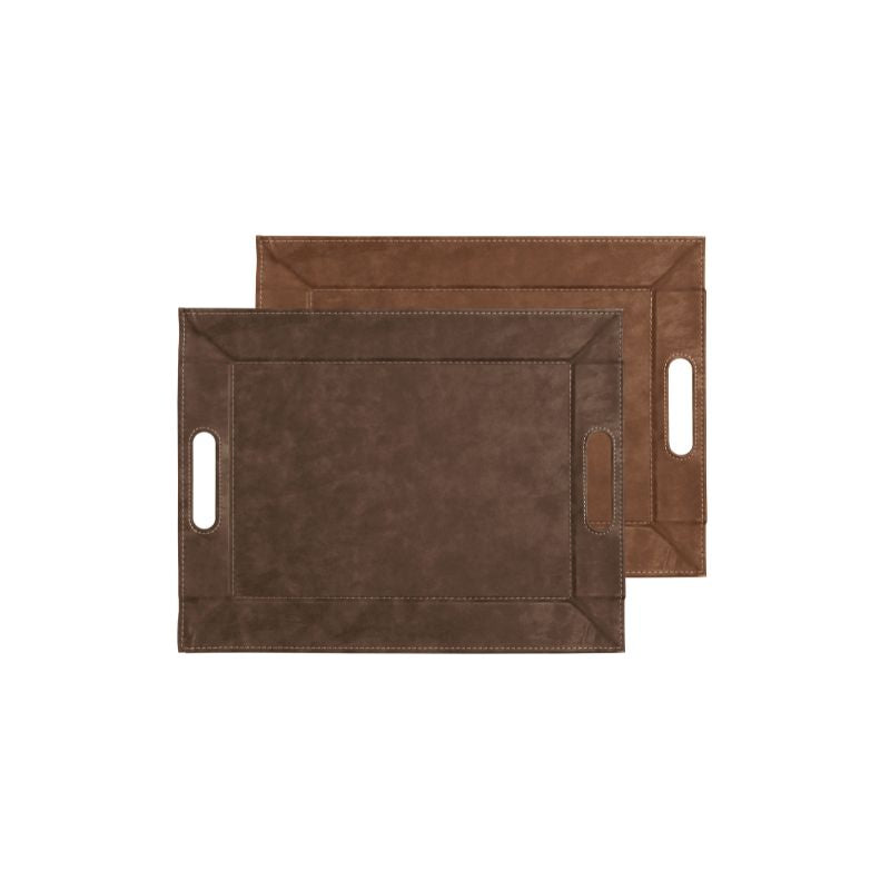 Plateau bicolore réversible en similicuir 45X35cm - Freeform