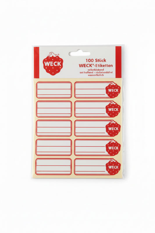 Étiquettes autocollantes Weck pour bocaux en verre