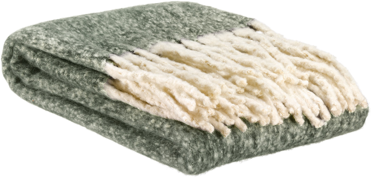 Plaid uni Isabel Olive à grandes franges torsadées