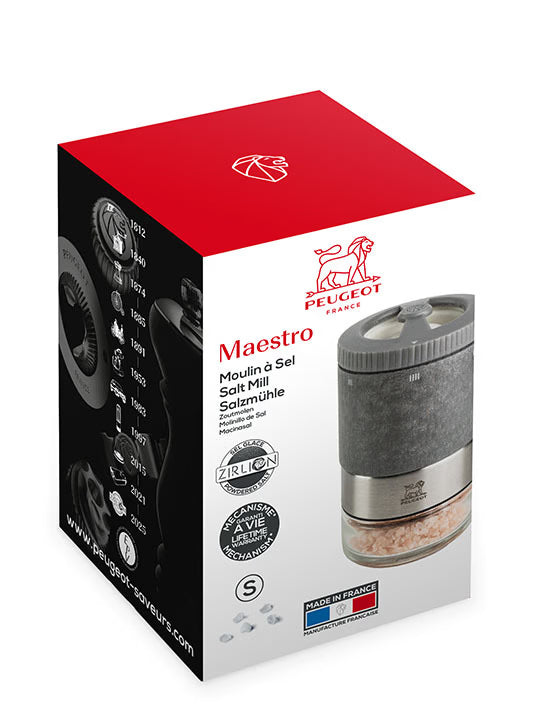 Moulin à sel Maestro Peugeot en bois graphite clair et réservoir en verre - vue 5