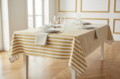 Nappe papier rayure or 1,6 x 2,4 m - Françoise Paviot