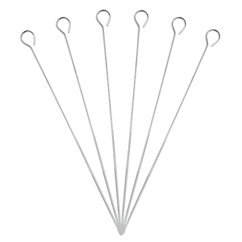 6 brochettes chromées 35 cm - Metaltex
