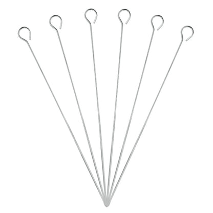 6 brochettes chromées 35 cm - Metaltex