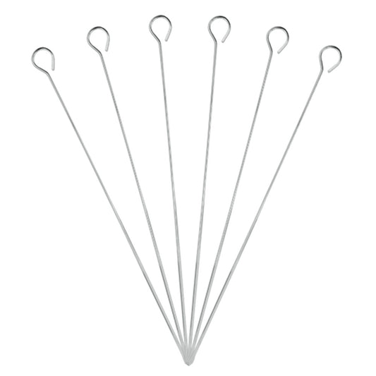 6 brochettes chromées 35 cm - Metaltex