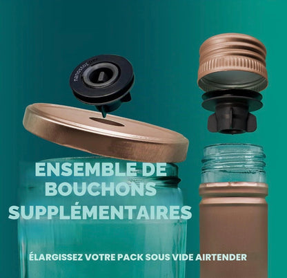Bouchons Airtender pour bocal et bouteille de vin entamée
