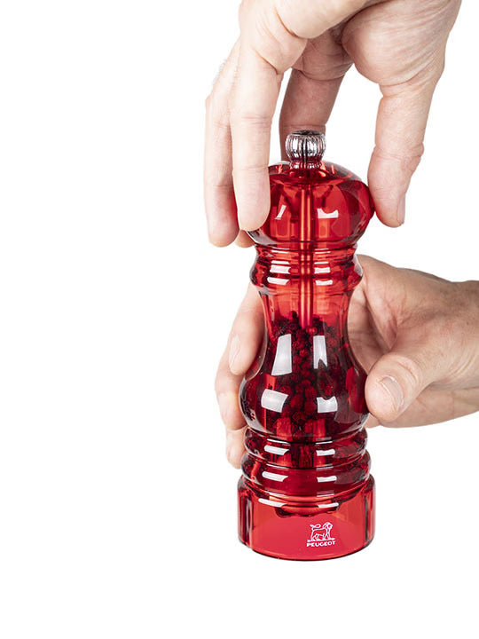 Podium Duo moulin poivre et moulin sel acryl rouge 18 cm - Peugeot