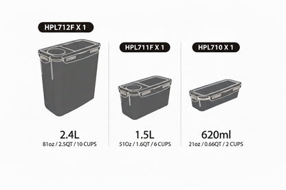 Boîtes de rangement Optimum Lock & Lock - trois tailles emboîtables