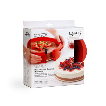 Moule charlotte 18 cm démontable rouge - Lékué