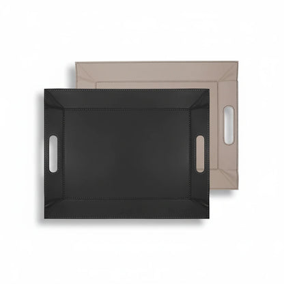 Plateau bicolore réversible en similicuir 45X35cm - Freeform