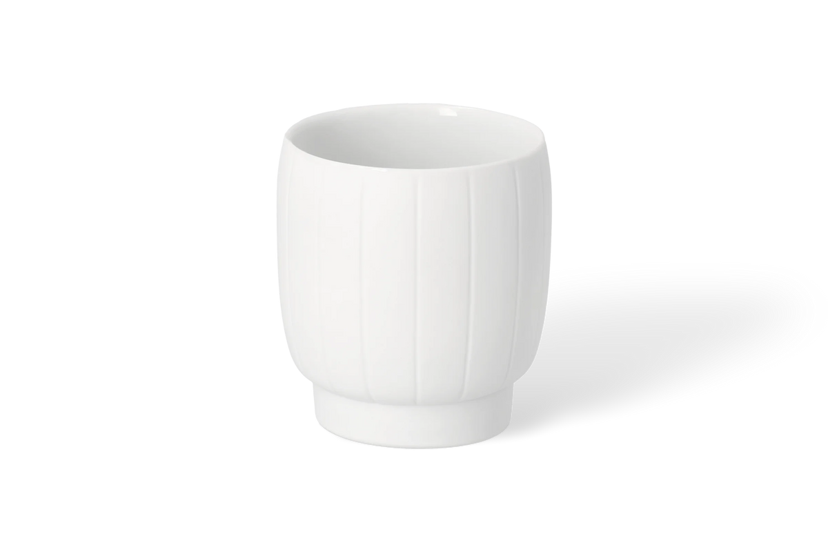 Bougeoir à rayures verticales Räder porcelaine blanche