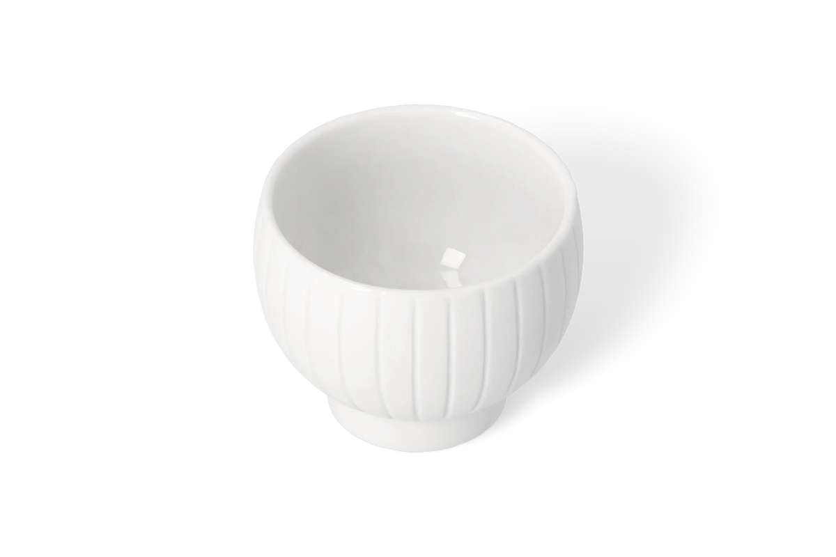 Coupe bougeoir à rayures Räder porcelaine blanche