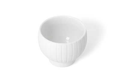 Coupe bougeoir à rayures Räder porcelaine blanche