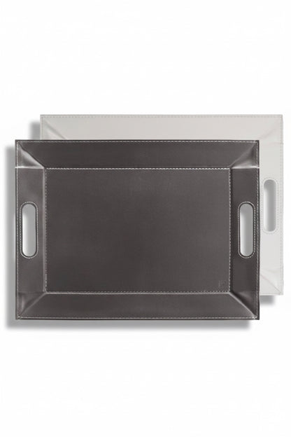 Plateau bicolore réversible en similicuir 45X35cm - Freeform