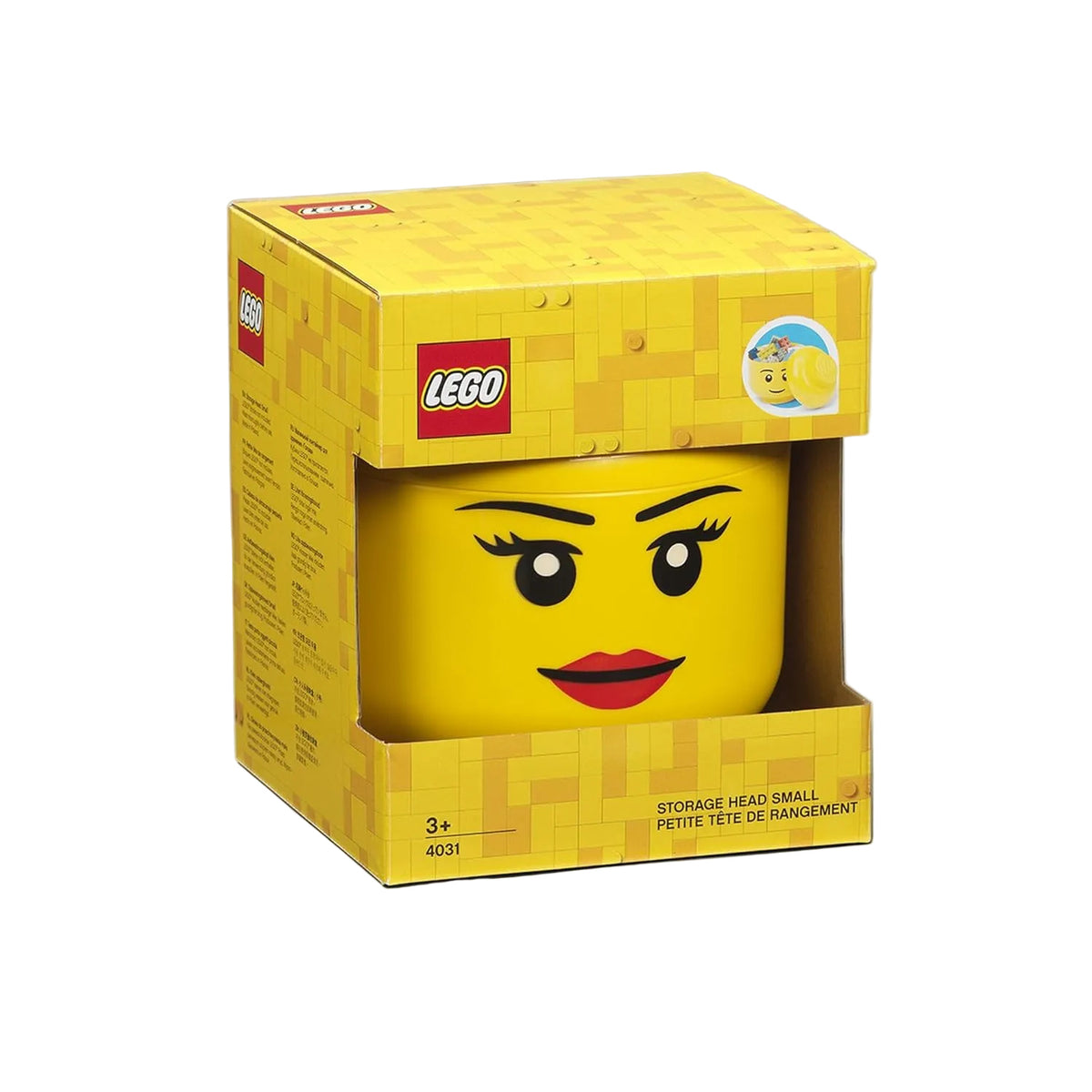 Boîte de rangement LEGO visage de fille - pour crayons et petites briques