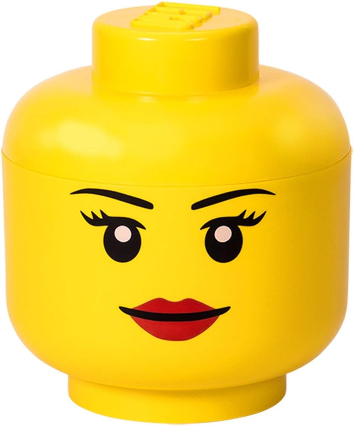 Tête de rangement LEGO fille - bac à couvercle pour chambre d'enfant