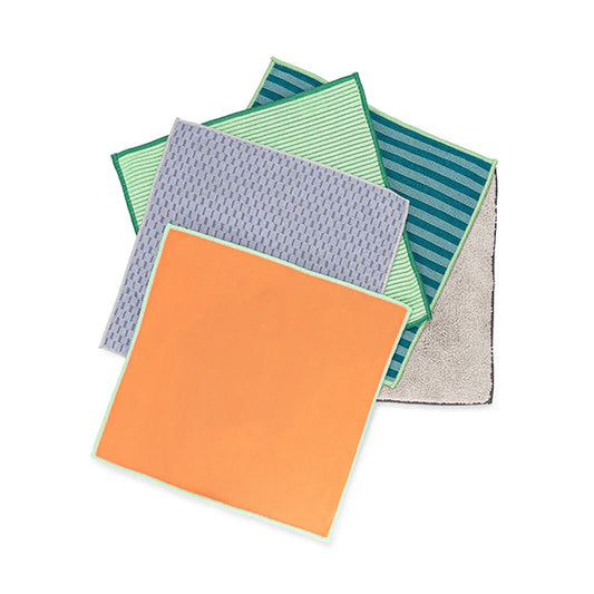 Renew - Set de 5 lingettes nettoyantes en microfibre recyclée - Full Circle