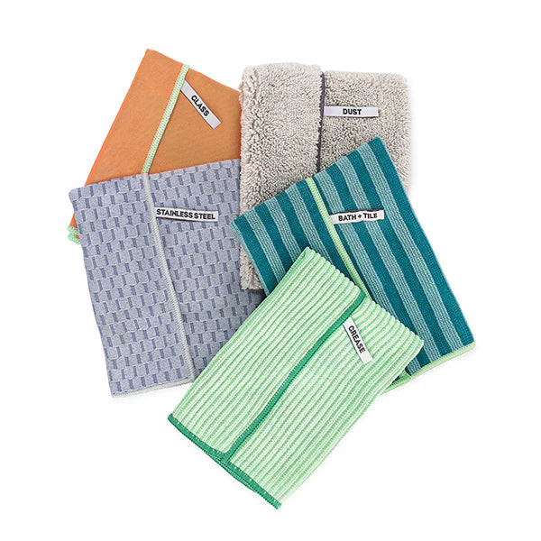 Renew - Set de 5 lingettes nettoyantes en microfibre recyclée - Full Circle