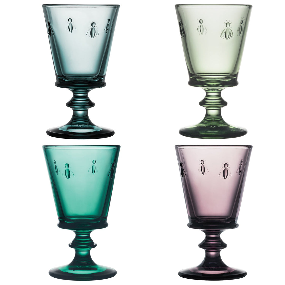 Coffret de 4 verres à vin Abeille 4 couleurs - La Rochère