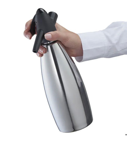 Siphon à soda Kayser en inox avec tête noire
