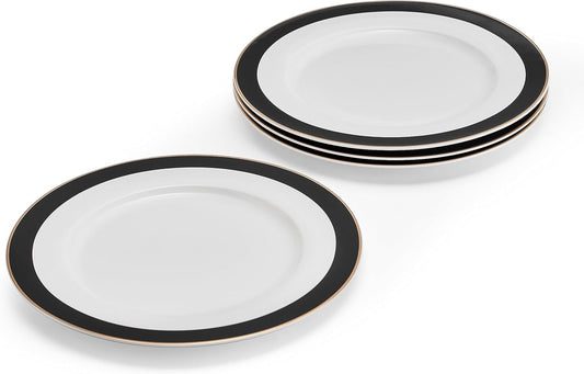 Set de 4 grandes assiettes à rayures porcelaine  27cm - Mikasa