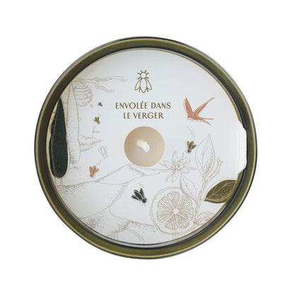 Bougie Abeille La Rochère allumée - contenant en verre 30 cl
