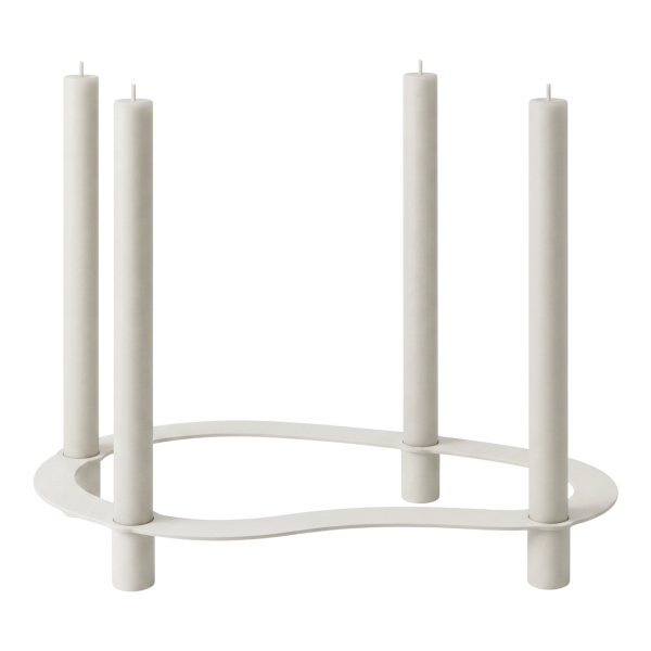 Bougeoir Aro Blomus - métal beige Moonbeam aux formes organiques, autre vue