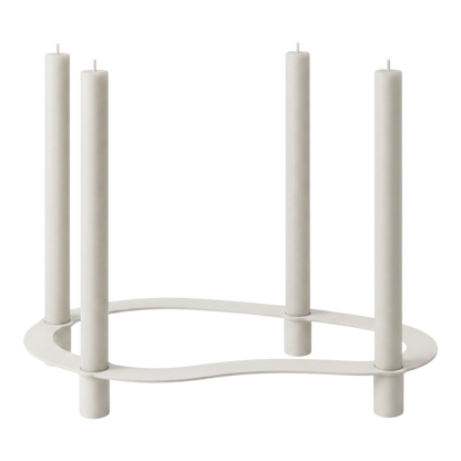 Bougeoir Aro Blomus - métal beige Moonbeam aux formes organiques, autre vue
