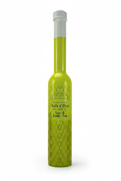 Huile d'olive saveurs yuzu et basilic thai - Savor & Sens