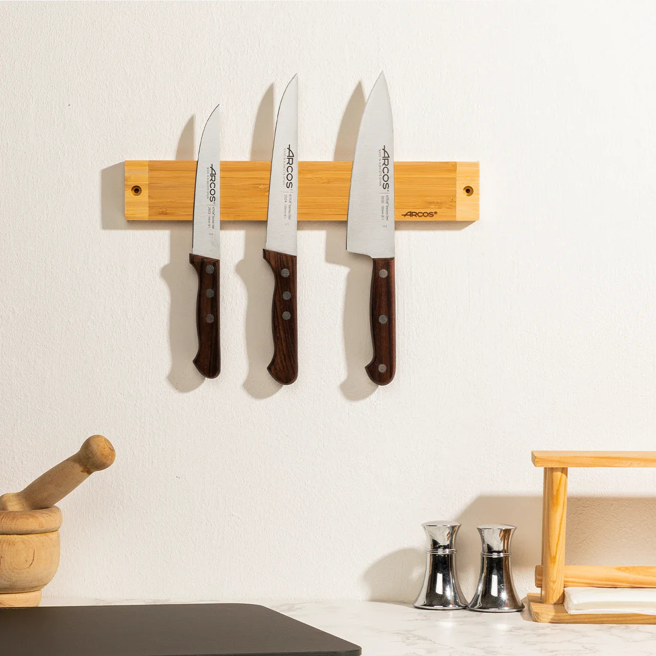 Barre aimantée (Rangement Couteaux) Bambou 300 x 45 mm - Arcos