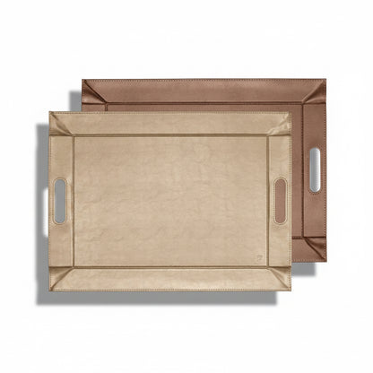 Plateau bicolore réversible en similicuir 55X41cm - Freeform