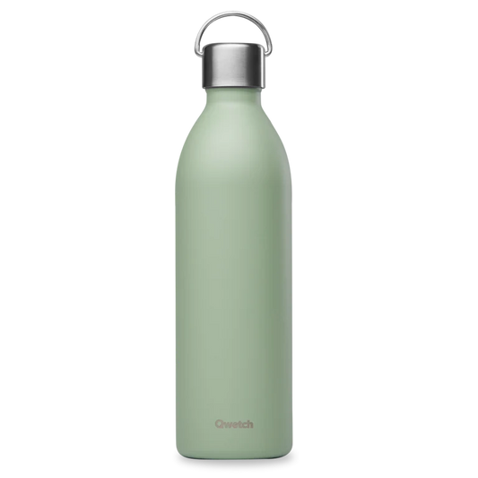 Bouteille isotherme Qwetch 1 litre - coloris vert tilleul uni
