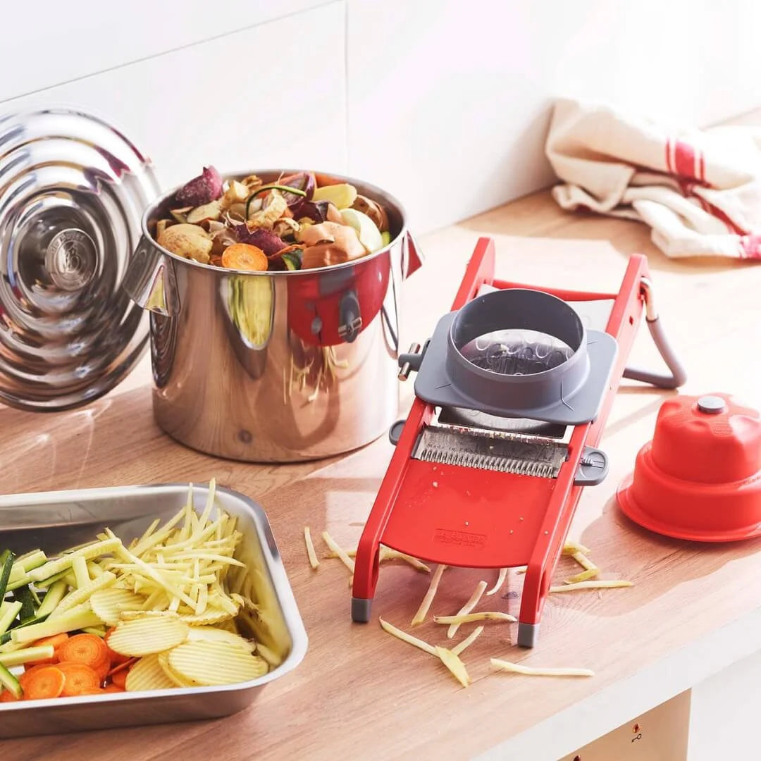 Mandoline Swing plus De Buyer - Châssis composite fibre de verre, rampe alvéolée inox