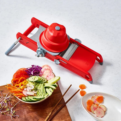 Mandoline Swing plus De Buyer - Châssis composite fibre de verre, rampe alvéolée inox