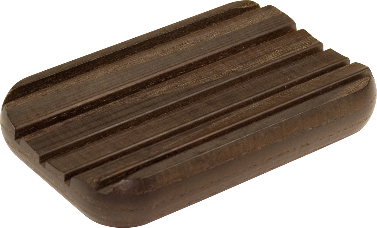 Porte-savon arrondi Redecker en thermobois avec pieds caoutchouc