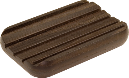 Porte-savon arrondi Redecker en thermobois avec pieds caoutchouc