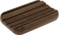Porte-savon arrondi Redecker en thermobois avec pieds caoutchouc