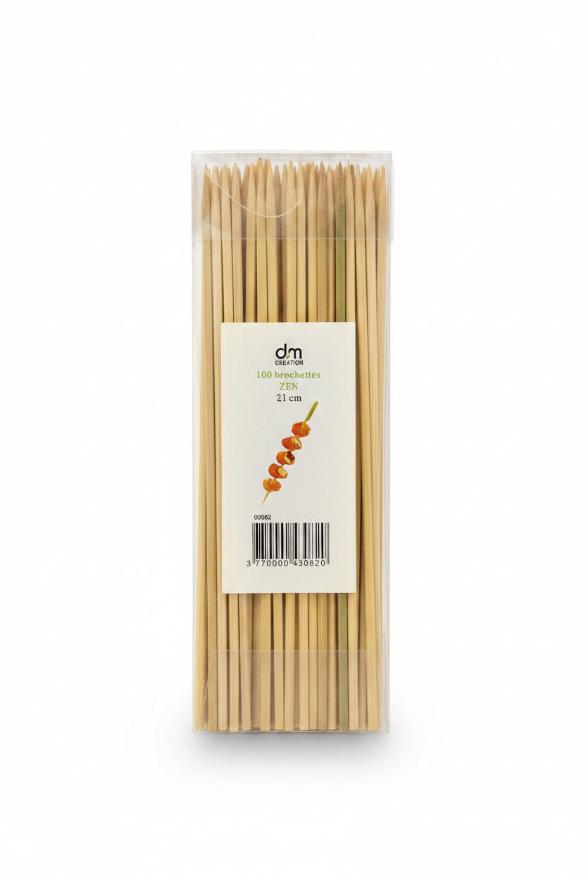 Lot de 100 brochettes DM en bambou