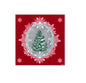 Serviette de table motif sapin enneigé rouge carmin
