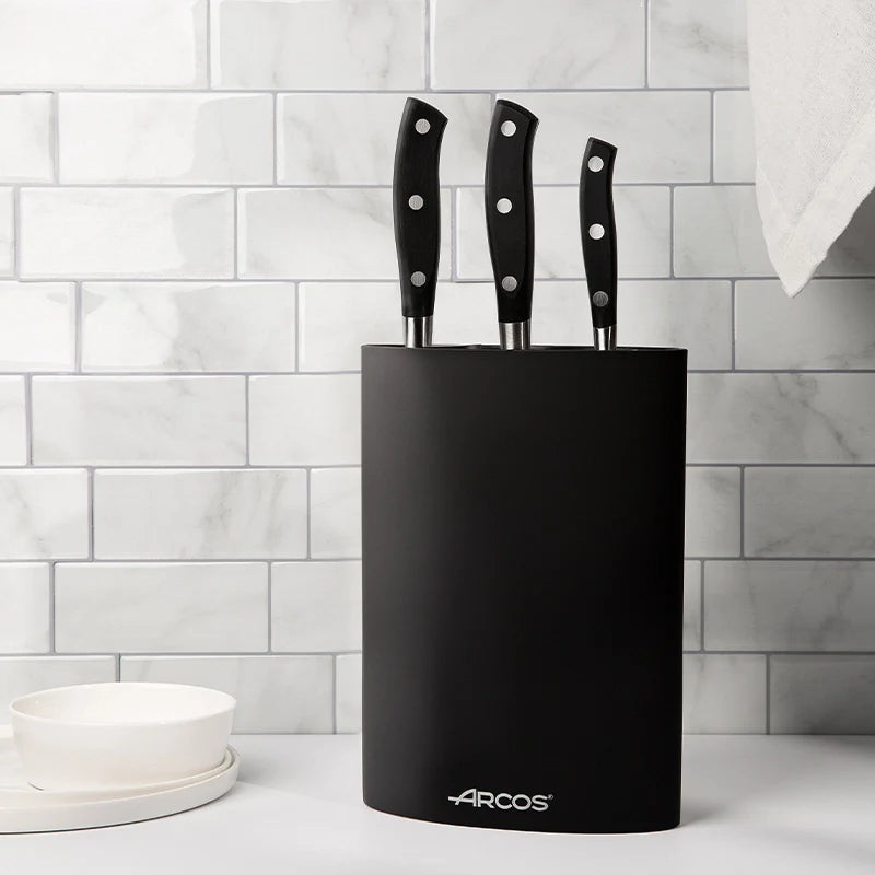 Bloc oval rangement couteaux fibres synthétiques amovibles noir 220 x 160 x 65 mm - Arcos