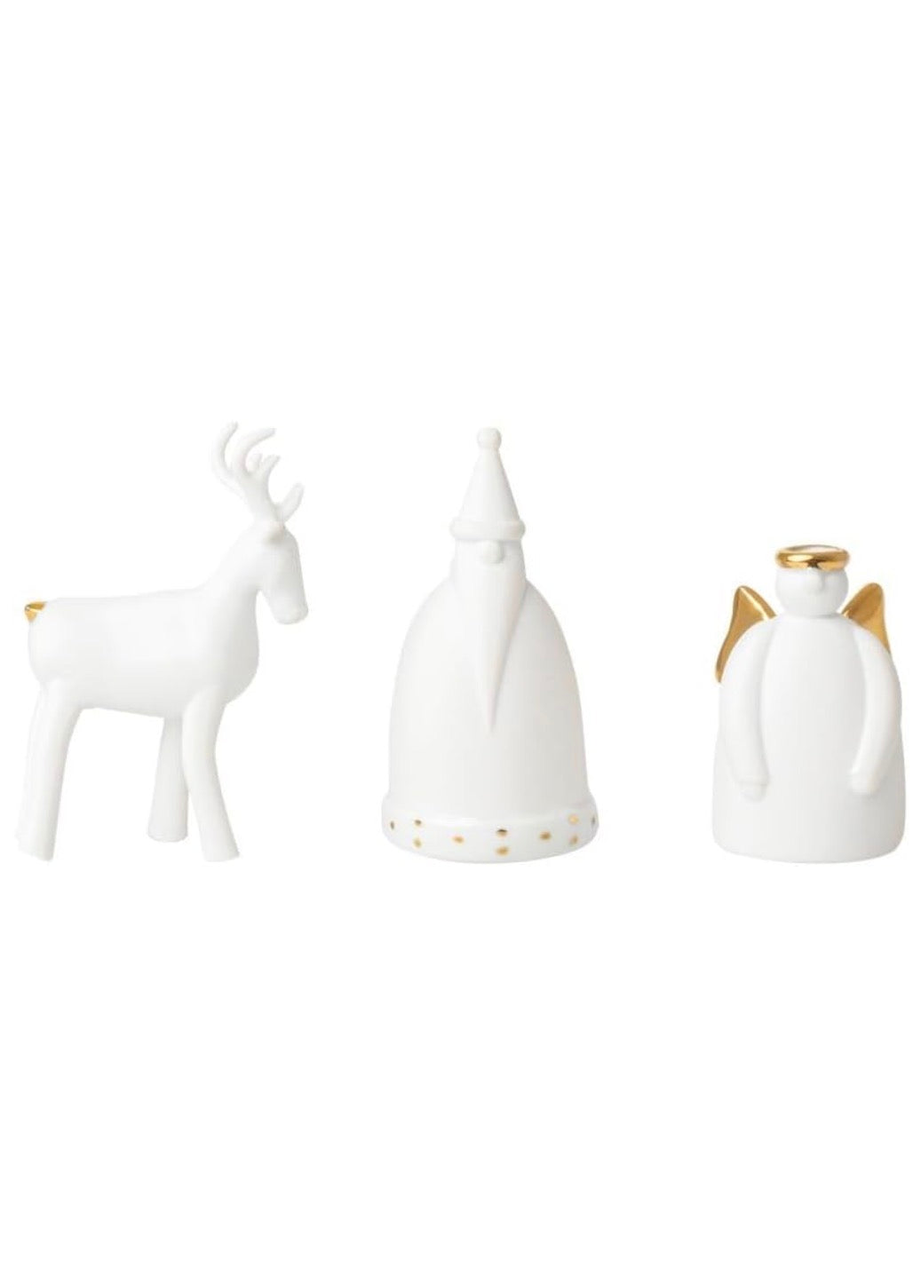 Set Père Noël, ange et renne Räder porcelaine blanche