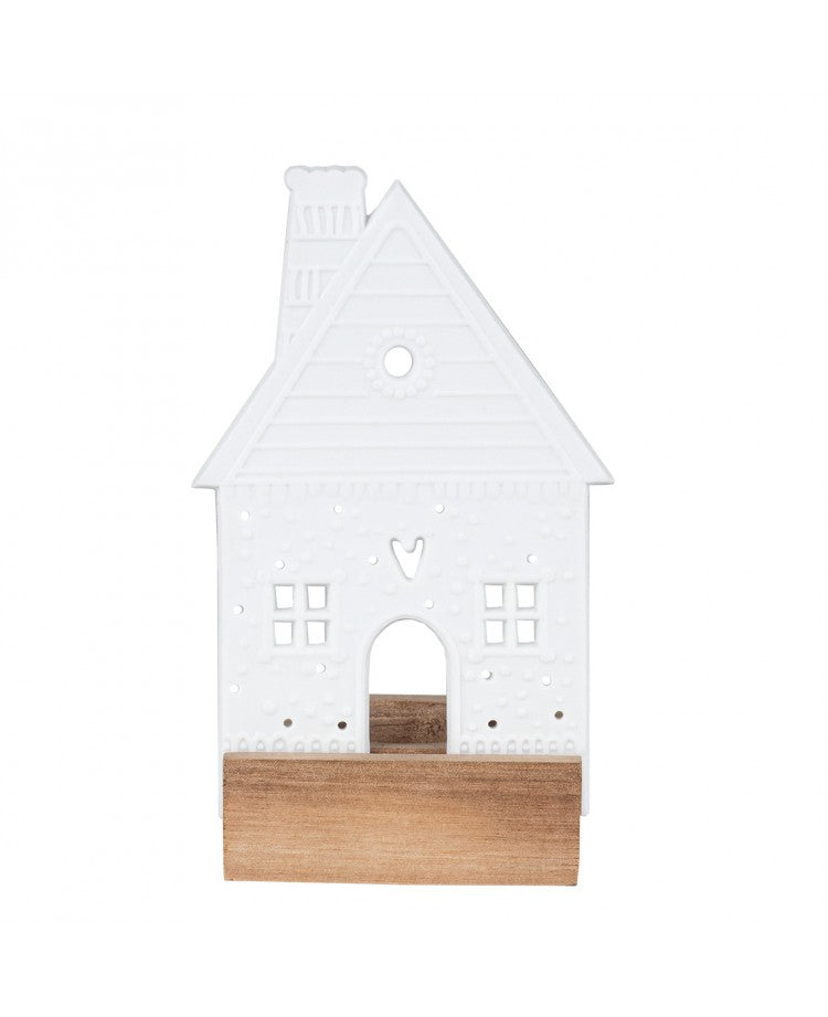 Objet lumineux maison en pain d'épices Räder porcelaine blanche
