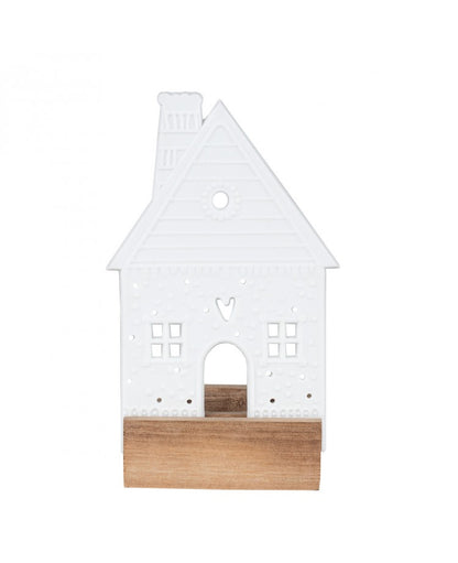 Objet lumineux maison en pain d'épices Räder porcelaine blanche