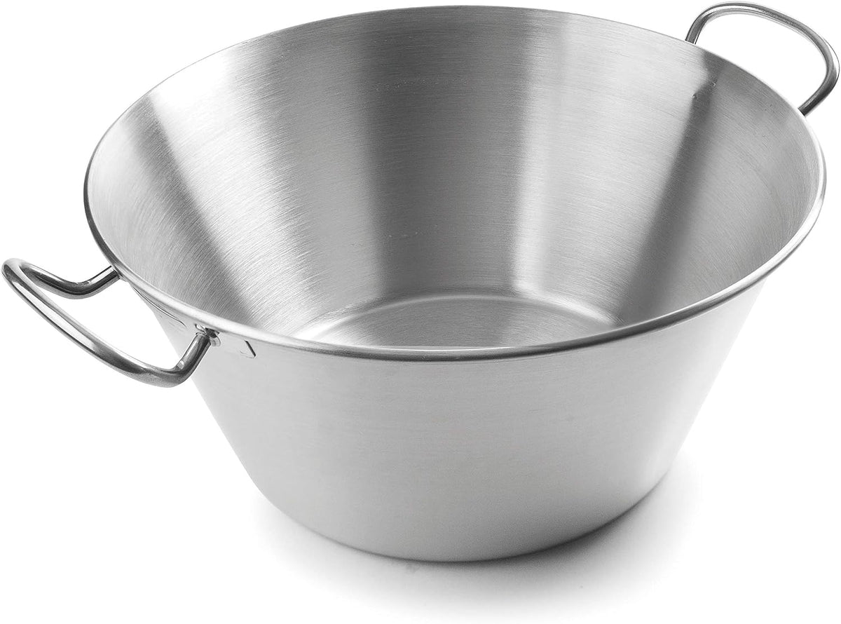 Bassine à confiture Lacor en acier inoxydable, forme conique avec anses